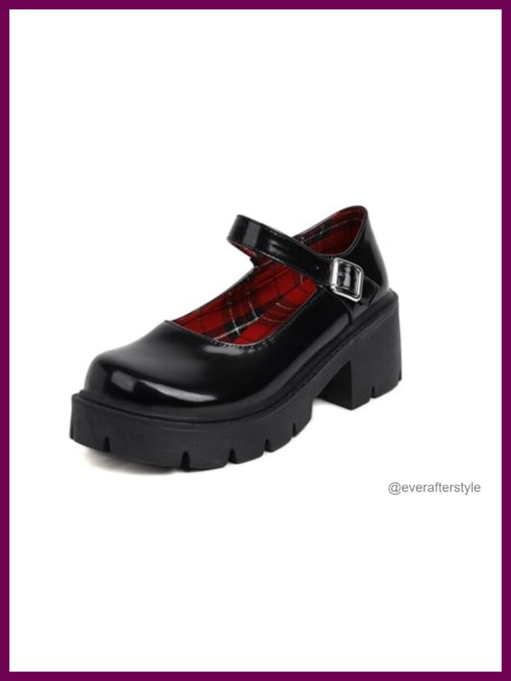 Platform Mary Janes Chunky Block Heel Goth Uniform Dress Shoes Faux Leather